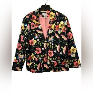 Uniform John Paul Richard Jacket Women's Stretch Blazer Butterflies Floral